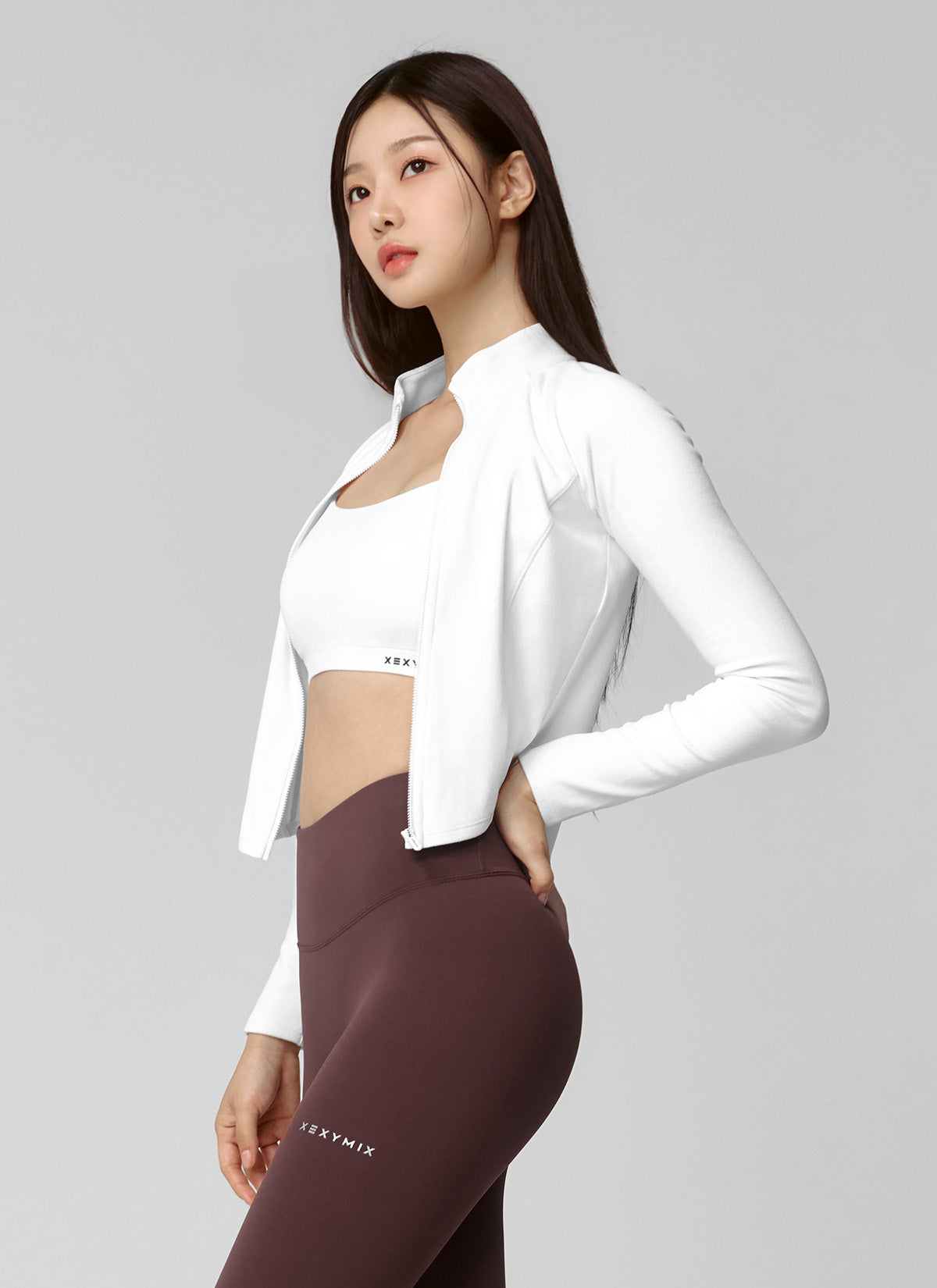 Active Crop Slim Fit Zip-up Jacket