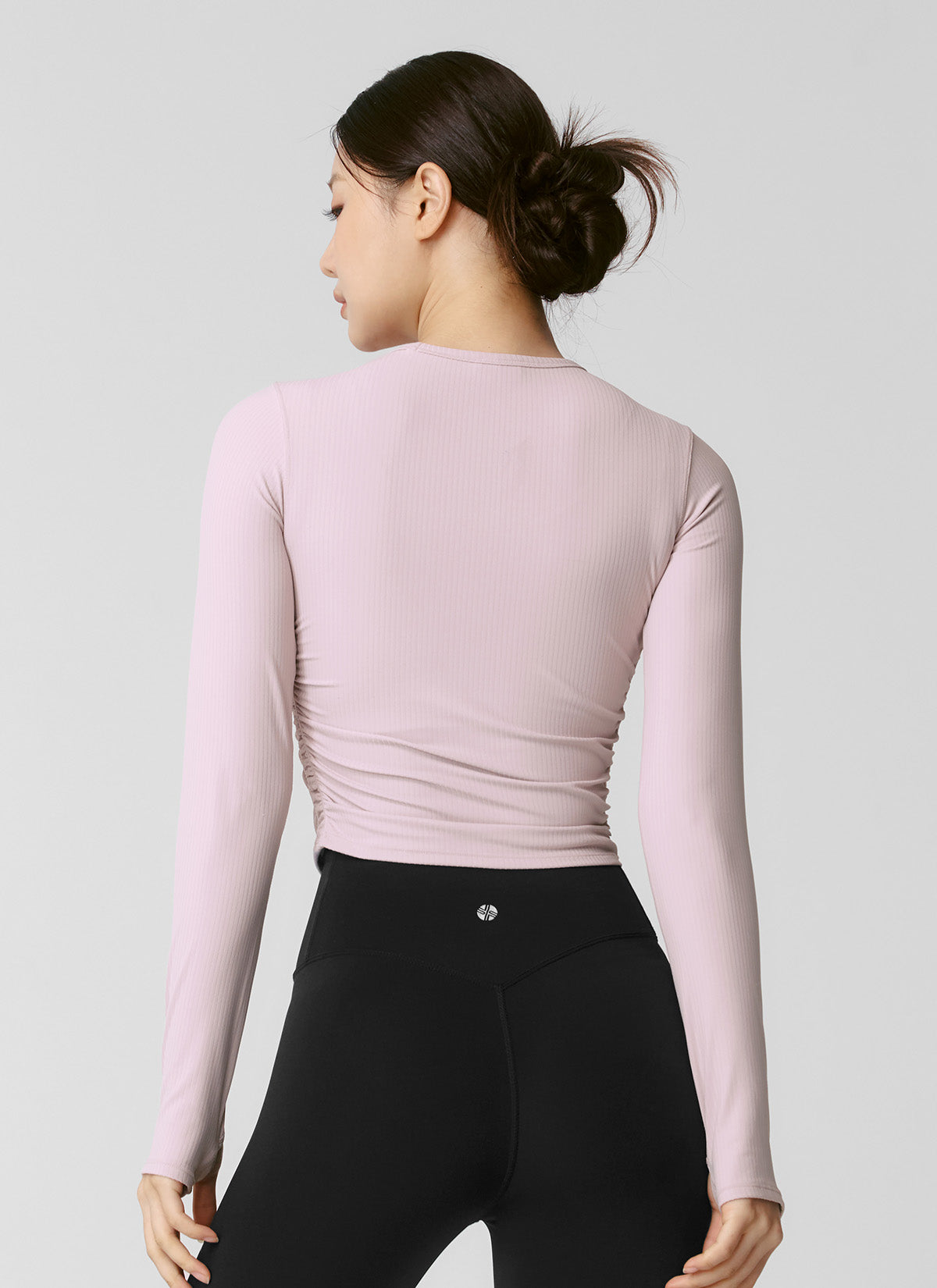 Side Shirring Crop Long Sleeve
