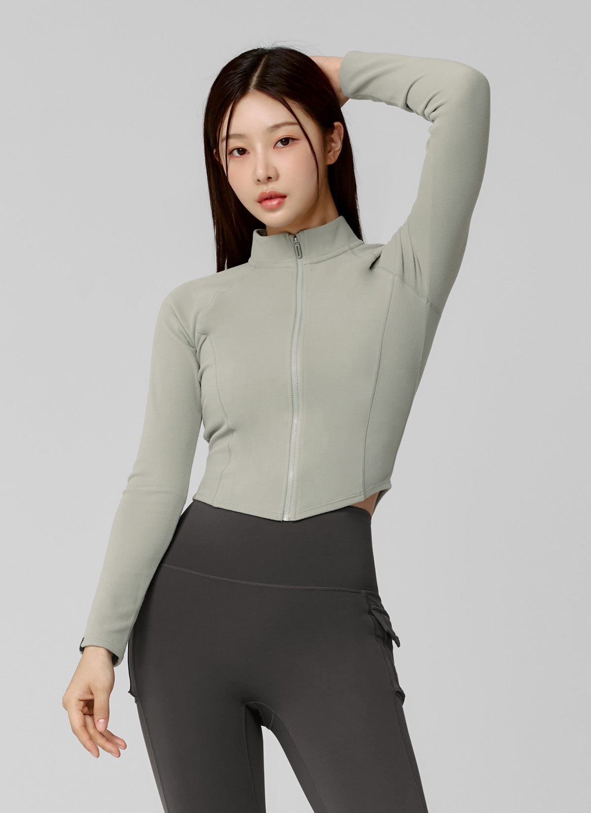 Active Crop Slim Fit Zip-up Jacket