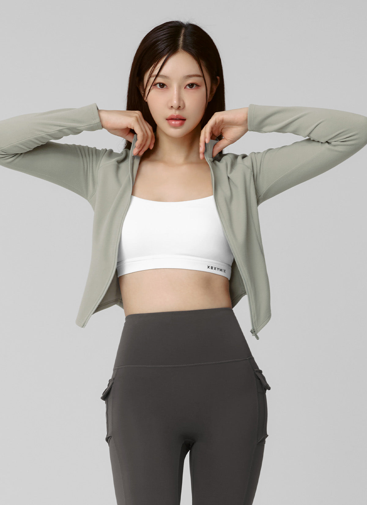 Active Crop Slim Fit Zip-up Jacket