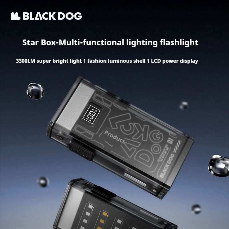 BLACKDOG STAR BOX Multifunctional Lighting Flashlight 3300LM Super Power Long Range LED Light 4 Color Torch Outdoor 3000mAh Battery IPX5 Waterproof