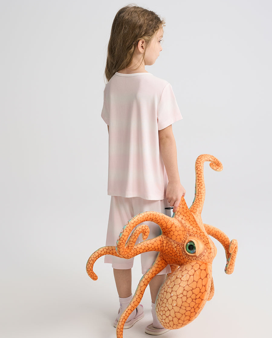 Aimer Kids Short-sleeve Tops Homewear Set For Girls