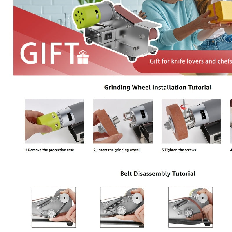 Mini Electric Belt Sander, 7-Speed DIY Grinder TJR4P9X