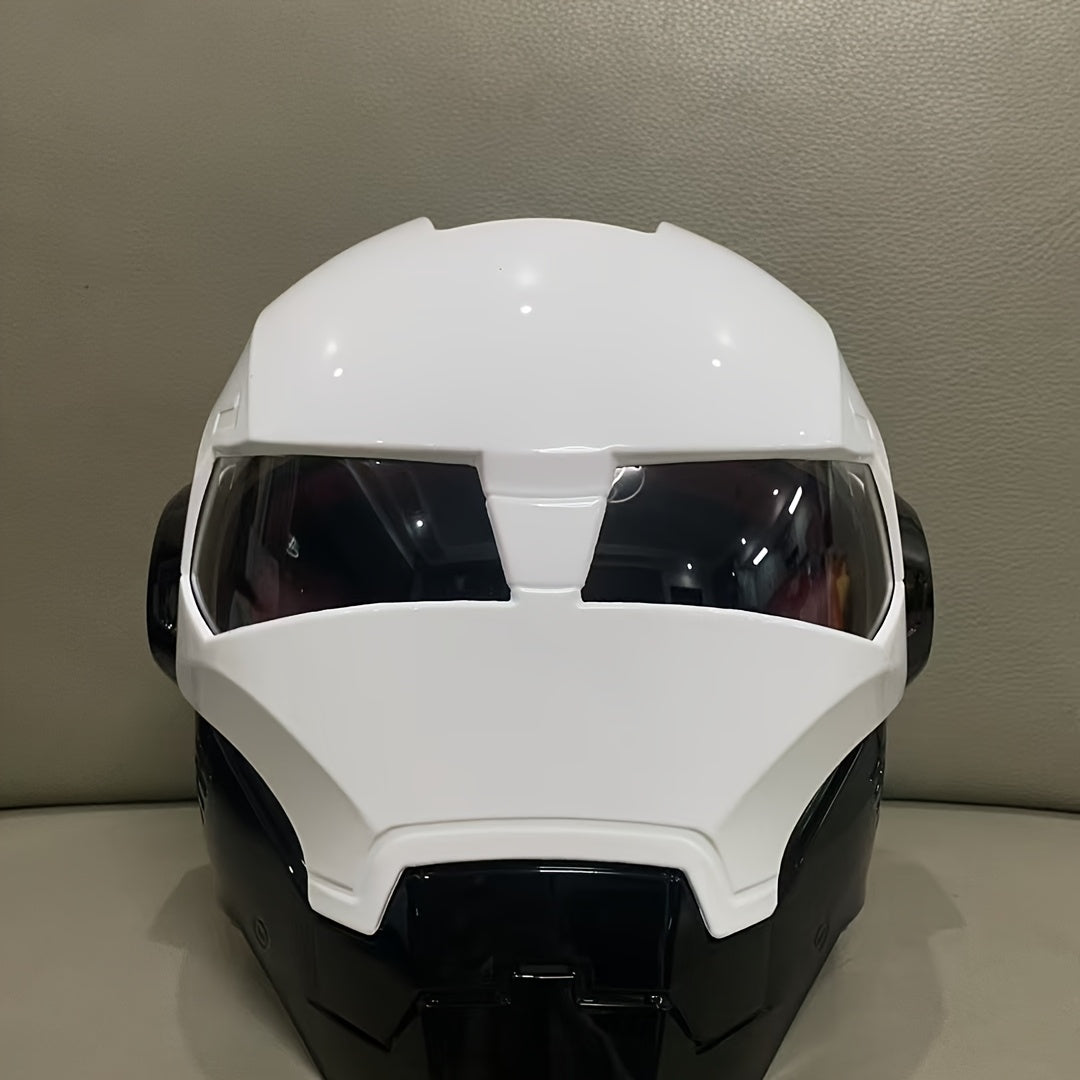 Panda-Style Motorcycle Helmet, Flip-Up Design TJR3Y7N
