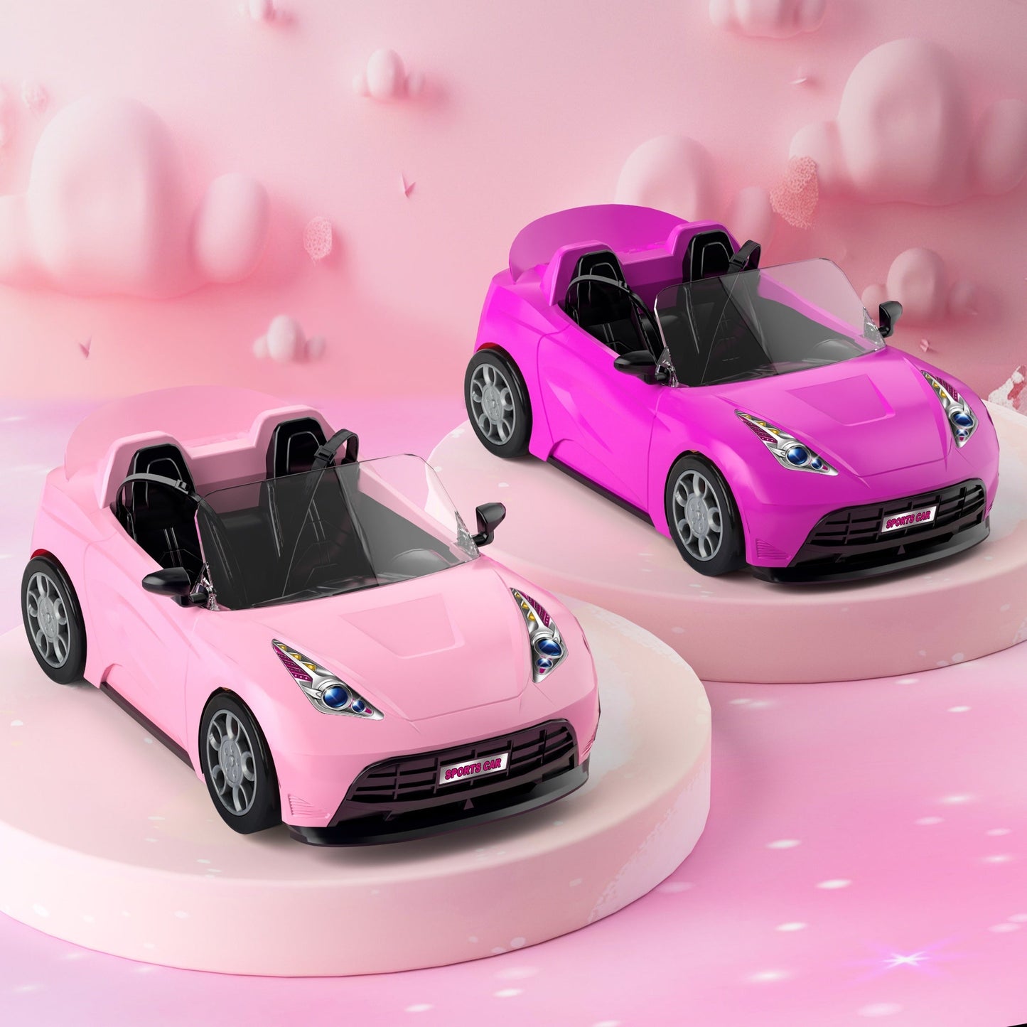 DIY Sticker Princess Sports Car  Fits 2921 cm Dolls-1S6H