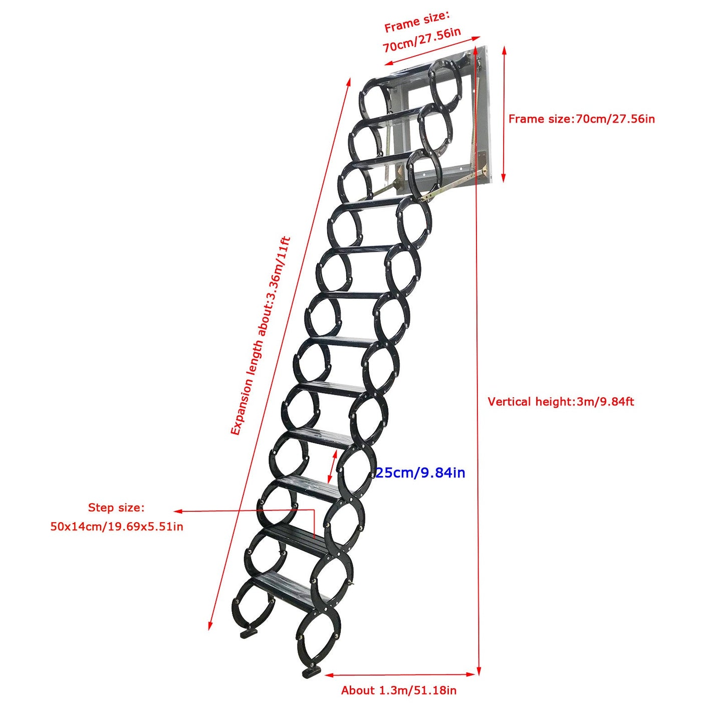 Black Loft Wall Ladder Stairs