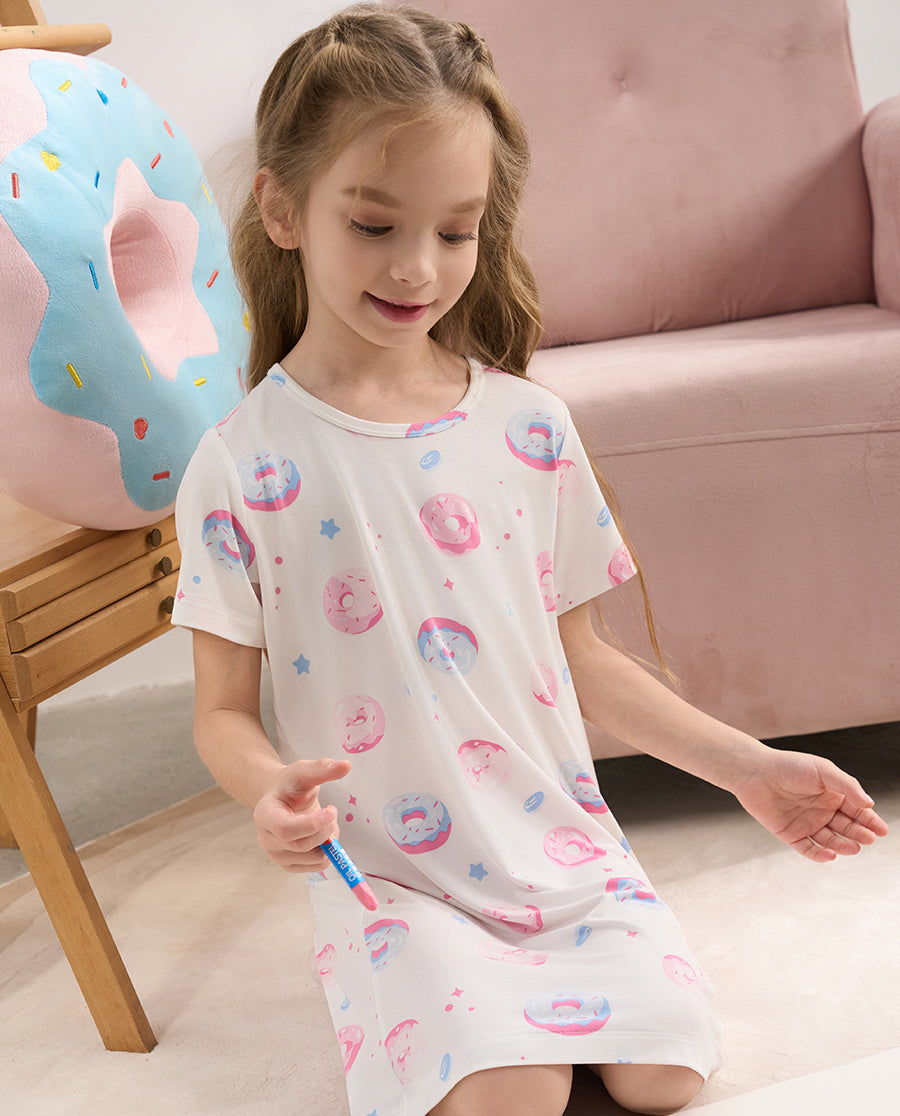 Aimer Kids Short-sleeved Nightdress For Girls