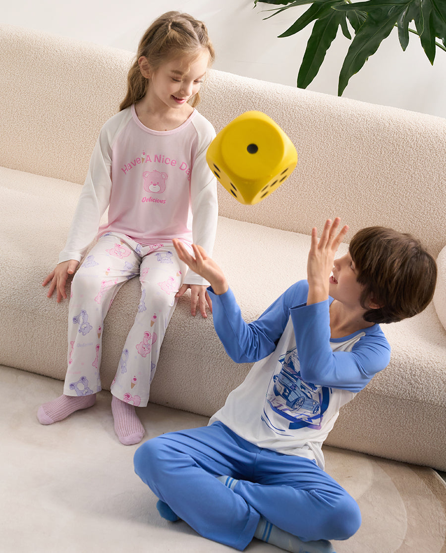 Aimer Kids Long-sleeved Homewear Set For Girls