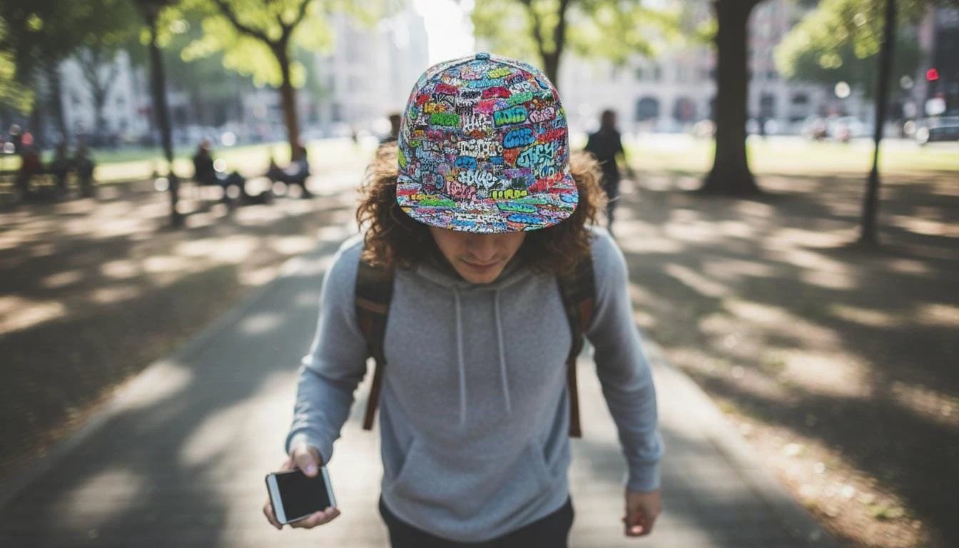 Graffiti Art AOP Snapback for Urban Streetwear Collectors — Monochrome Hip-Hop Tag Print, 90s B-Boy Breakdance Cap, Bold Skater Statement Headwear