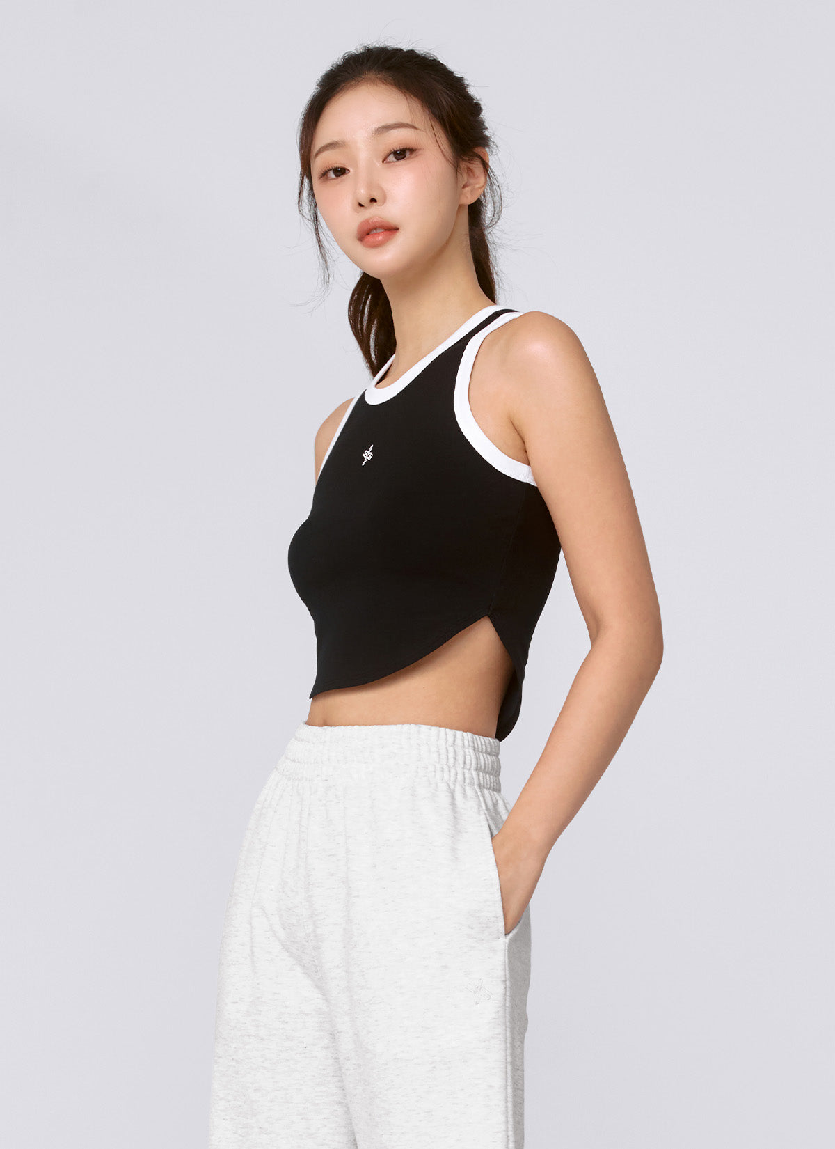 Smooth Cotton Color Block Sleeveless