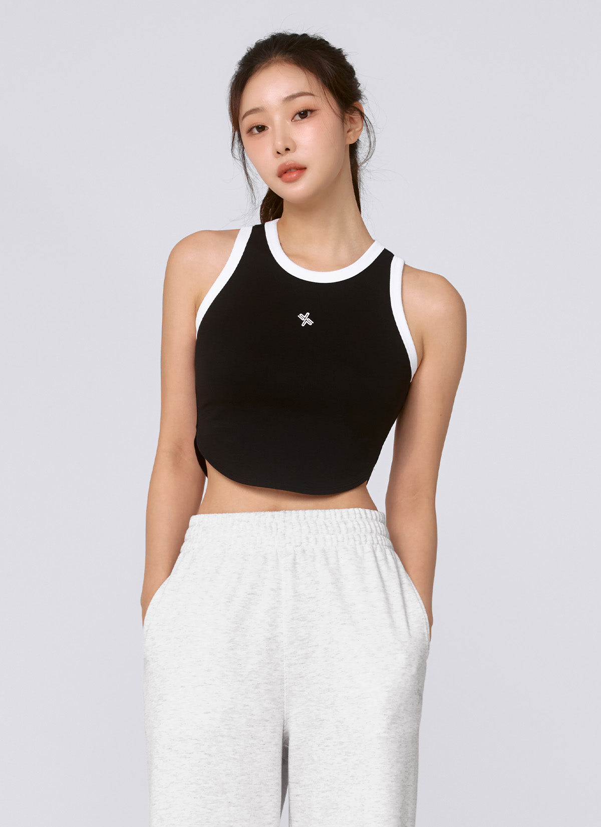 Smooth Cotton Color Block Sleeveless