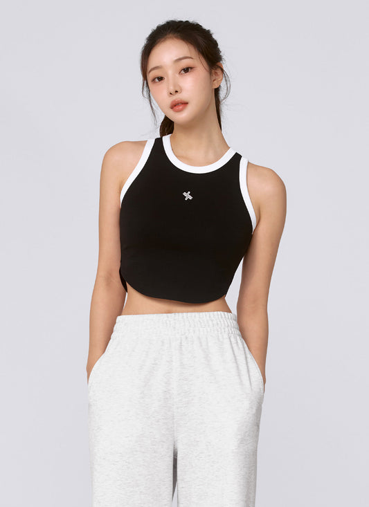 Smooth Cotton Color Block Sleeveless