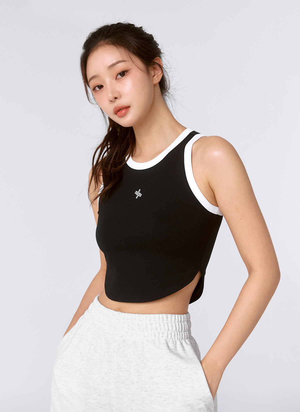 Smooth Cotton Color Block Sleeveless