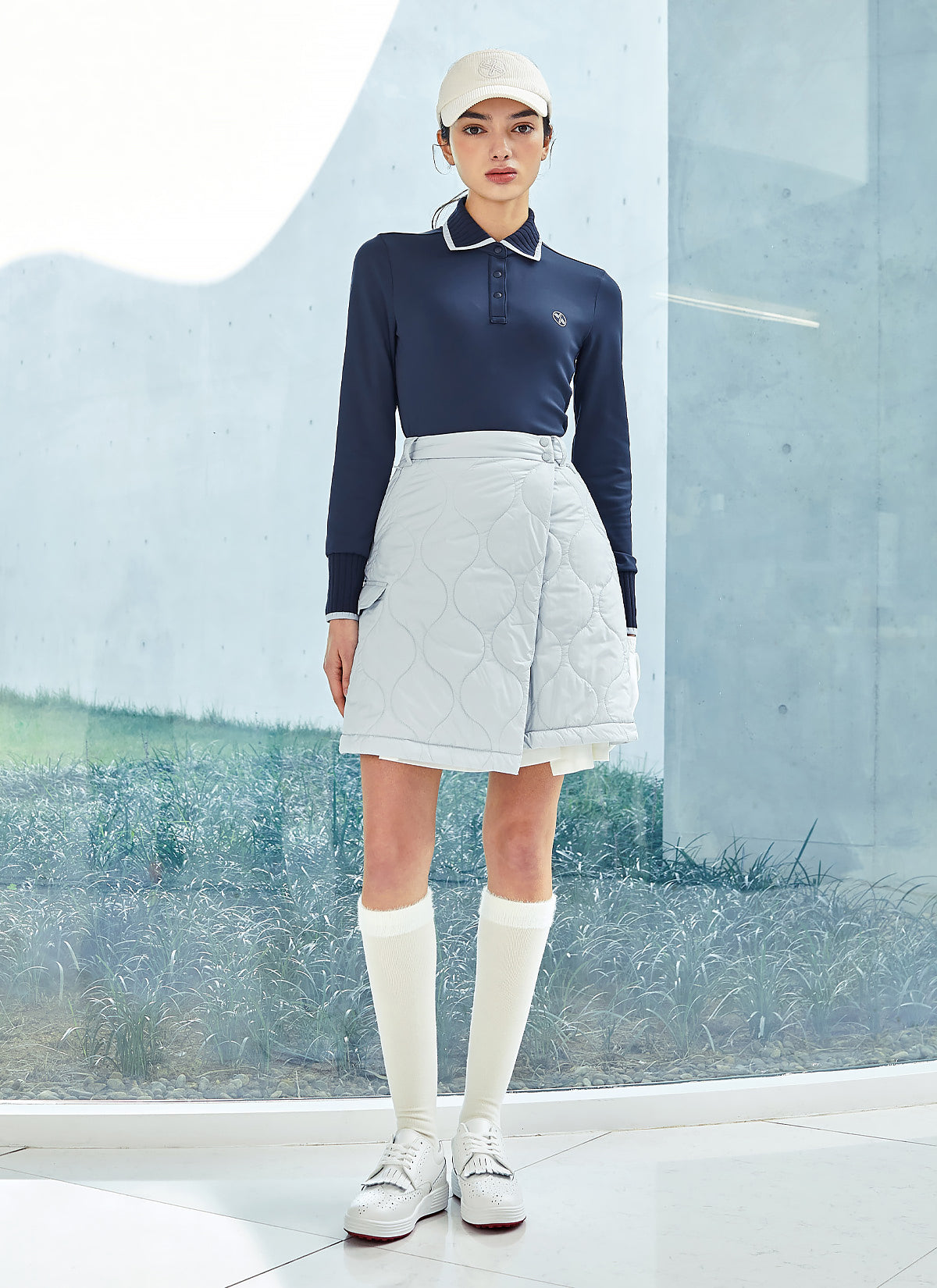 Ribbed Fluffy Polo Long Sleeve