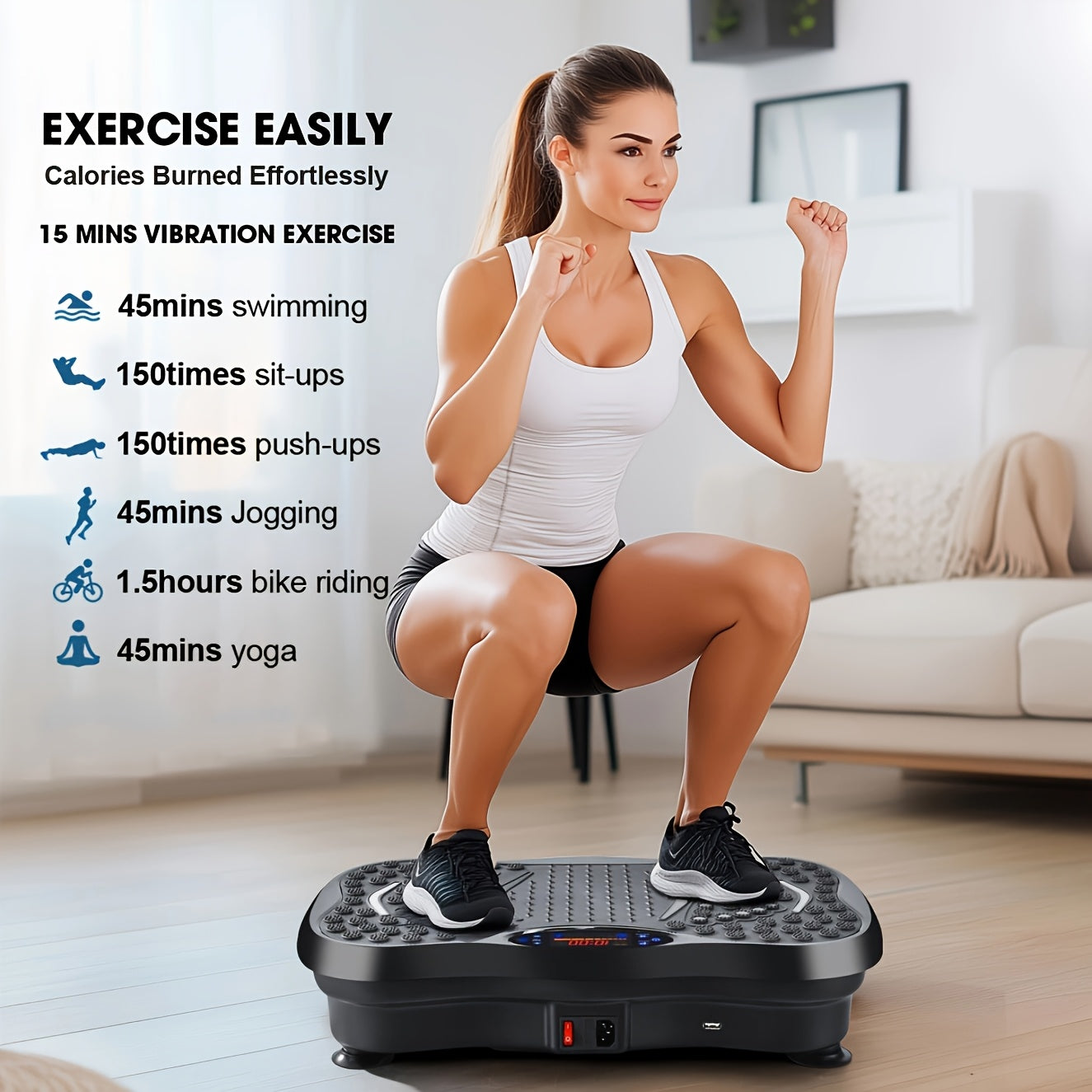 SORUDEL Full Body Vibration Board with Resistance Bands TJR3M9S
