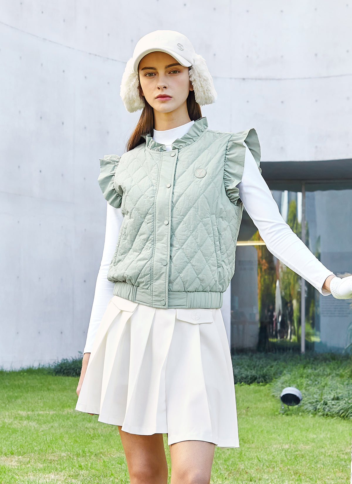 Preppy Unbalance Pleated Skirt