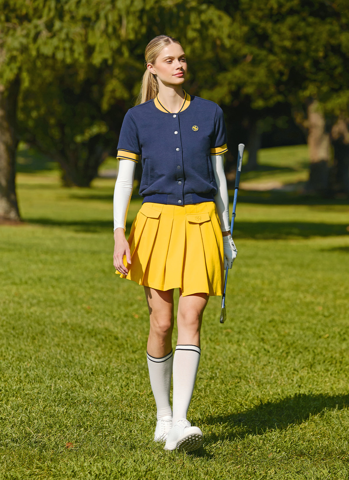 Preppy Unbalance Pleated Skirt