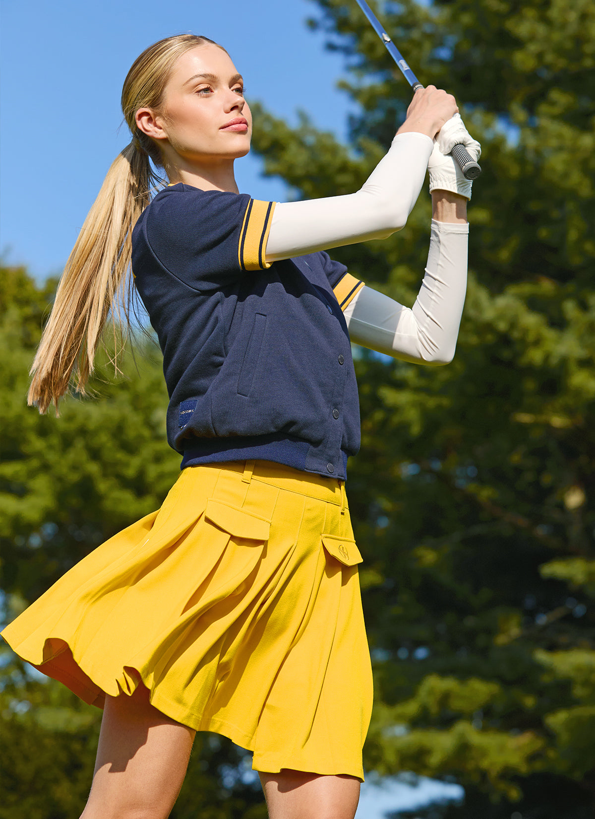 Preppy Unbalance Pleated Skirt