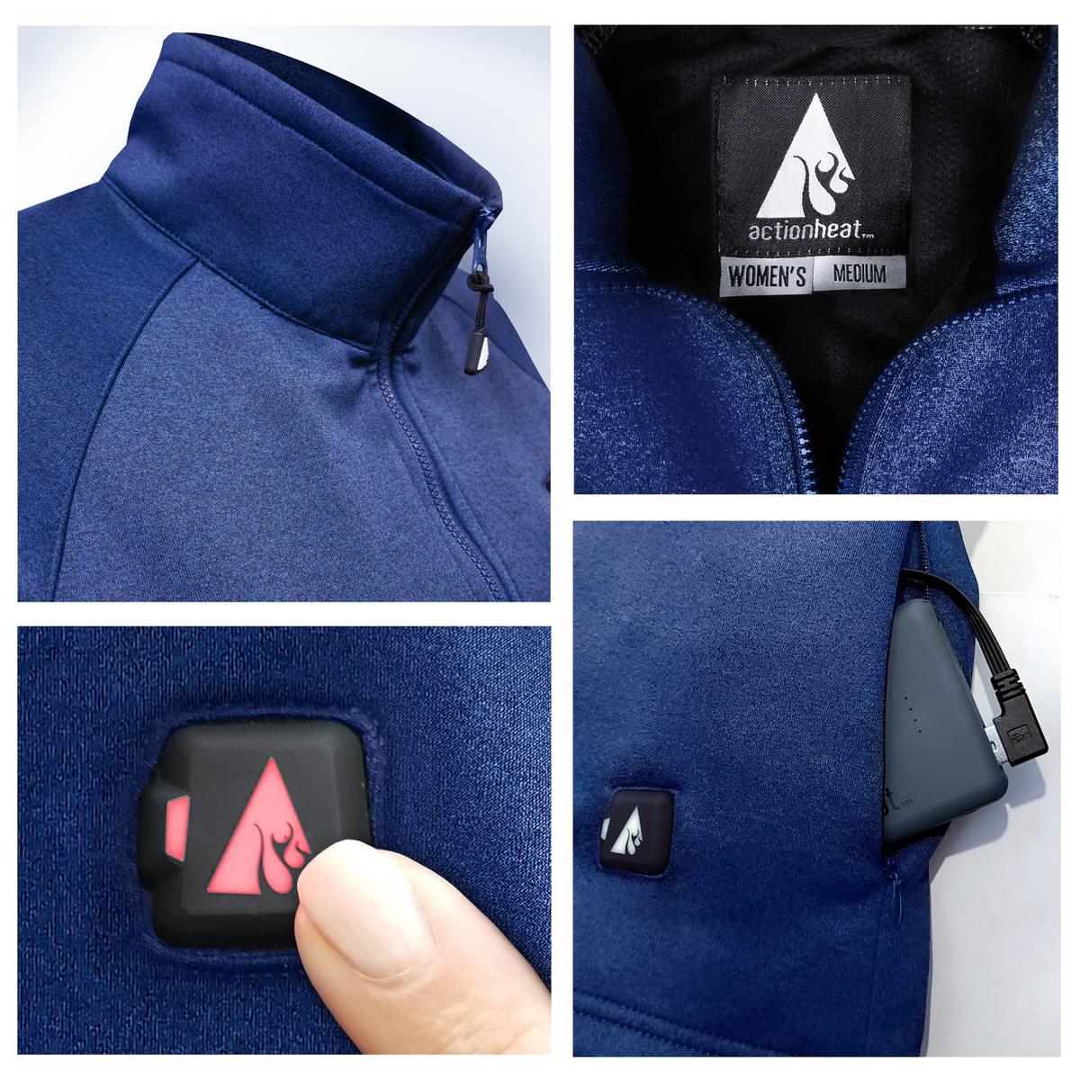 ActionHeat 5V Women's 1/2 Zip Pullover Battery Heated Shirt