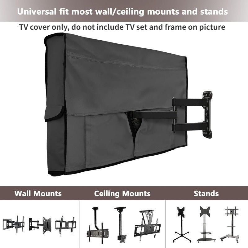 Black Waterproof Outdoor TV Cover-6Z8O