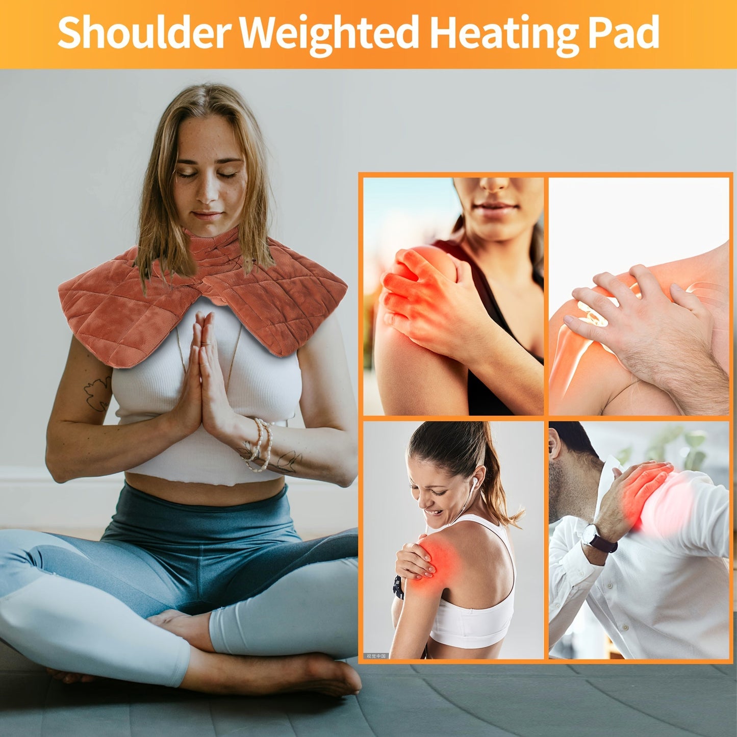 Heated Neck & Shoulder Wrap, USB Powered, Adjustable Heat – TJR3B5F