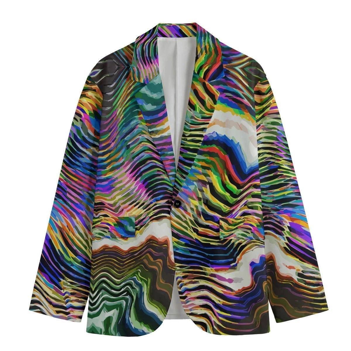 Artist Edition Maximalist AOP Blazer | Structured Cotton-Poplin Two-Button Jacket for Creative Directors