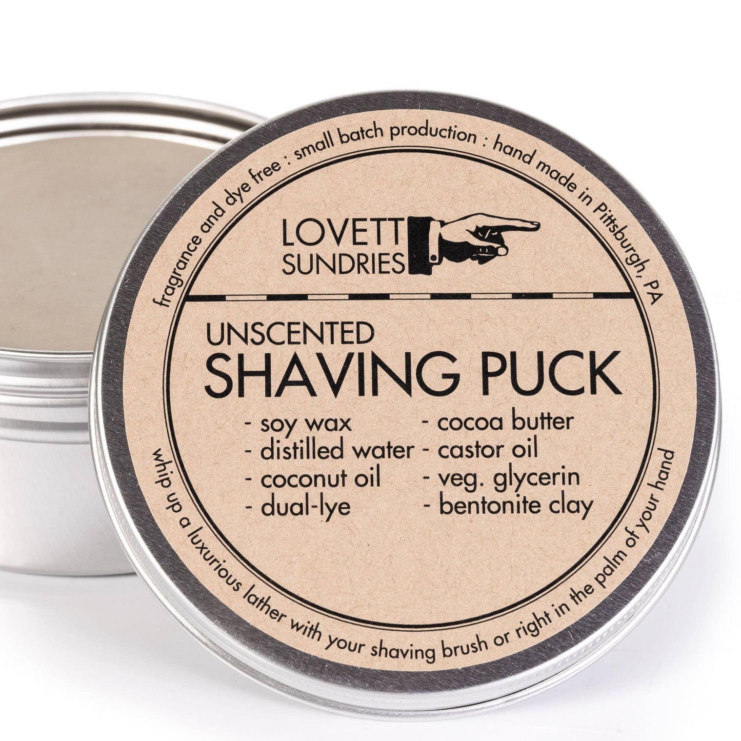 Lovett Sundries - Shaving Puck: Regular / Unscented
