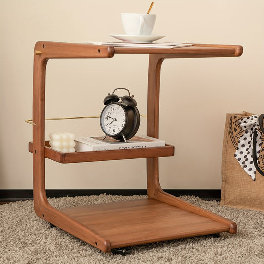 Versatile Bamboo Side Table with Wheels - C2NE