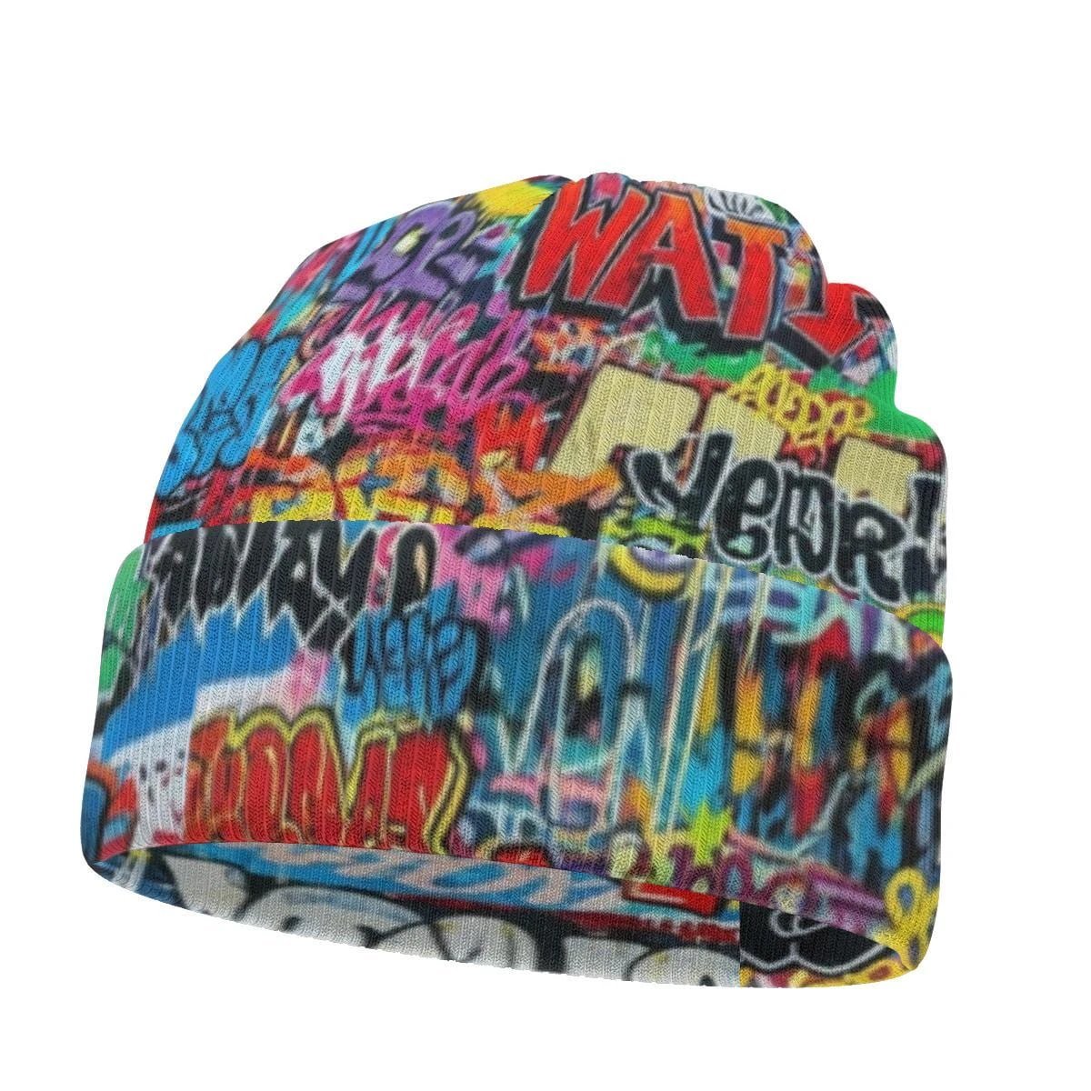 Liquid Glitch Beanie – Maximalist Graffiti Streetwear Hat