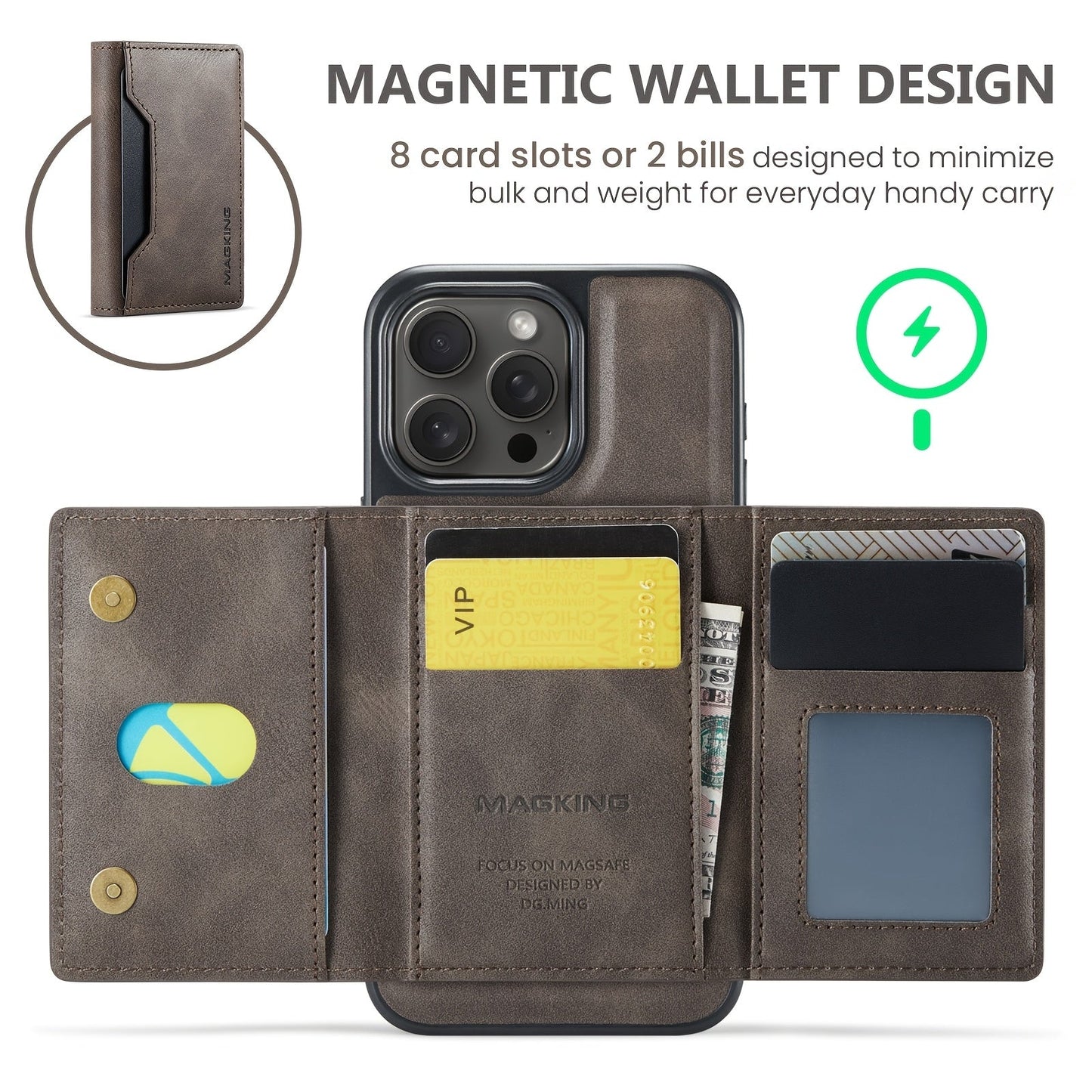 Magnetic Wallet Case for iPhone- HMT24TR