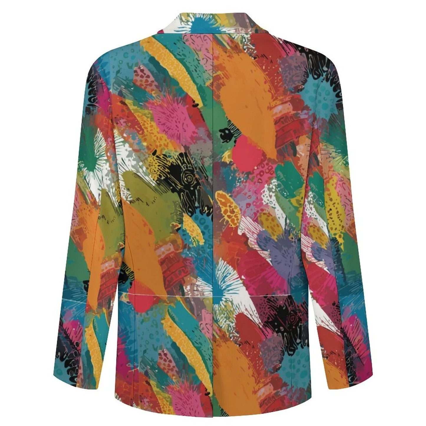 Maximalist Statement Blazer for Founders and Creatives — Abstract AOP Slim Fit Suit Jacket, Gallery Opening Formalwear, Entrepreneur Uniform