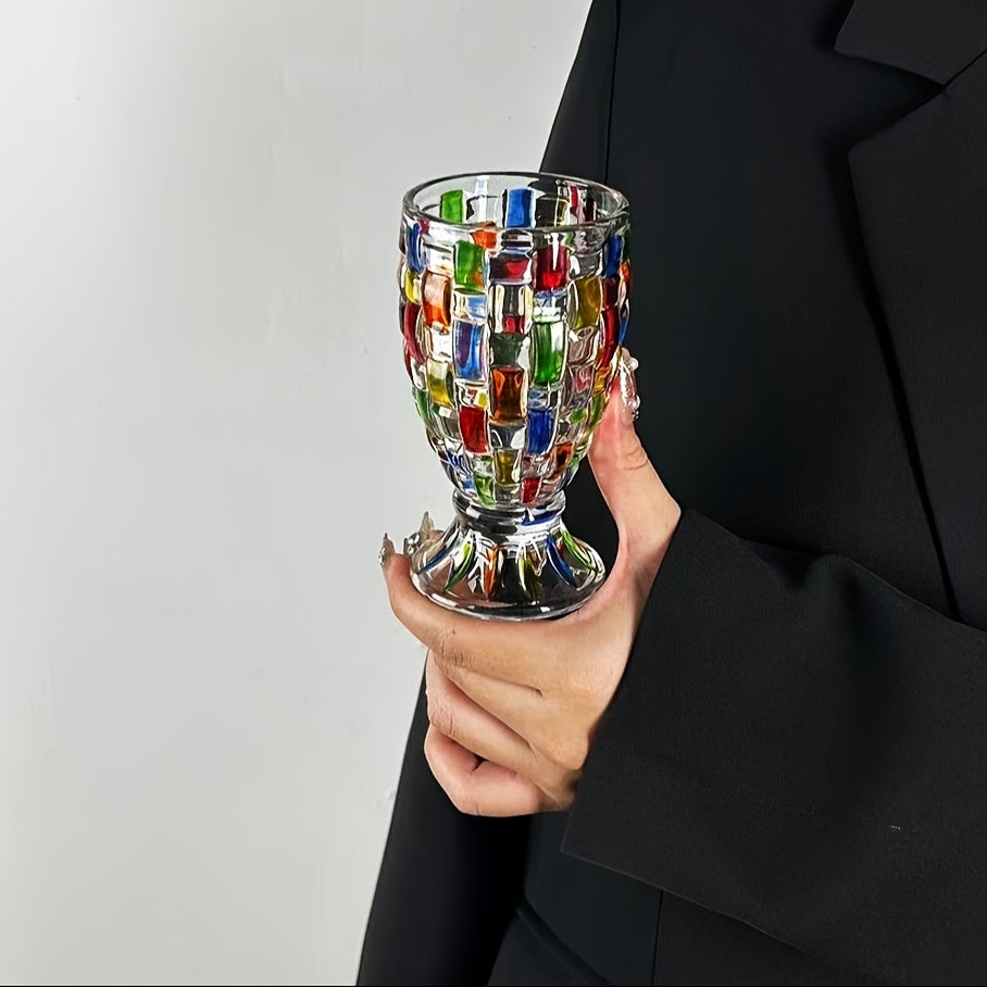 Colorful HandPainted Glass Cups Set of 24-D419