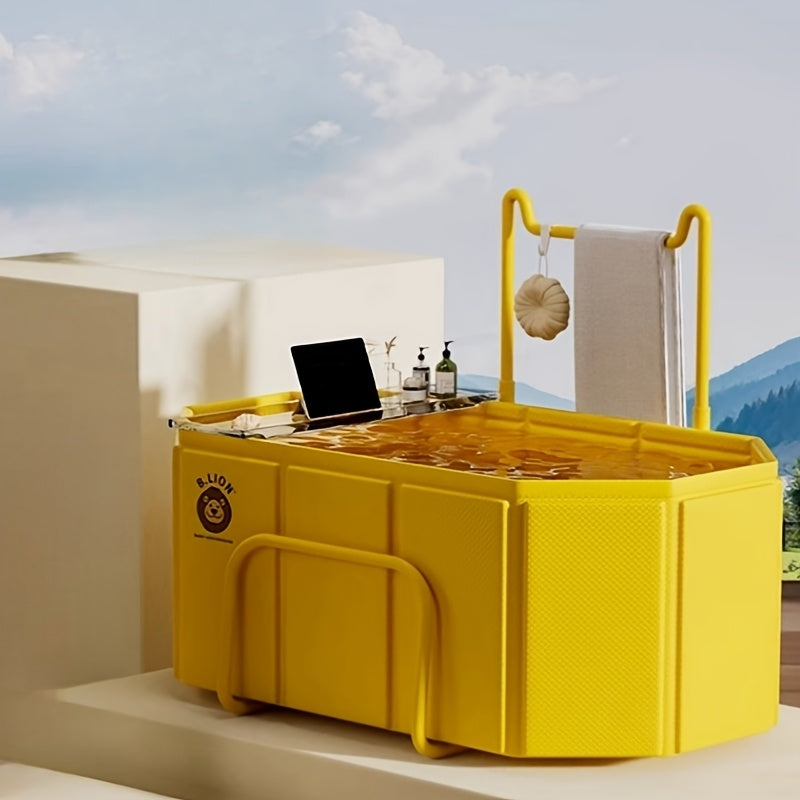Extra Large Foldable Bathtub with Towel Holder for Couples TJR7M3X
