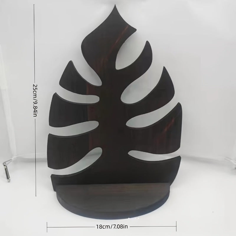 Rustic Wood Leaf Wall Shelf - NW2C