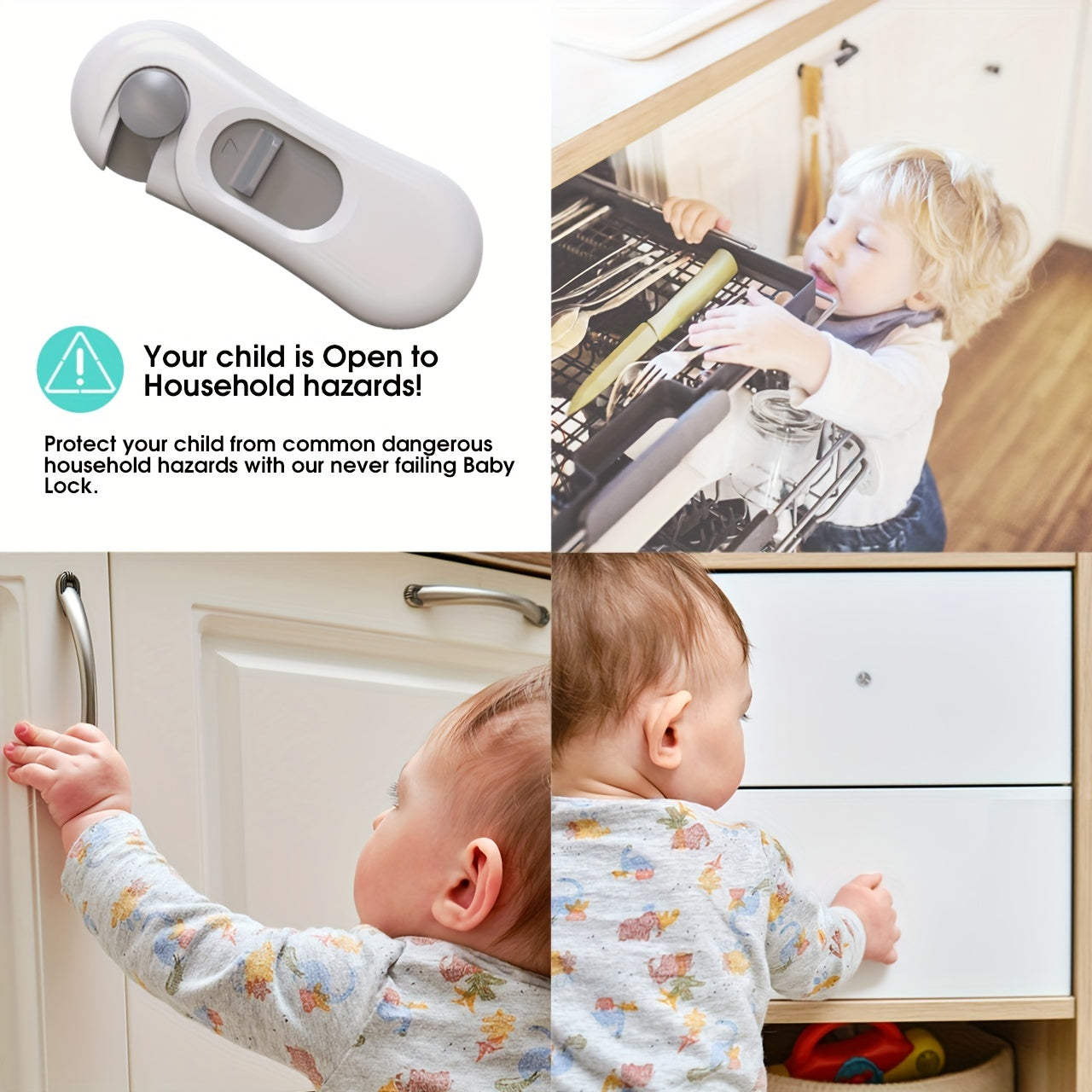 5pcs Safety Cabinet Locks, No-Drill Childproofing TJR2V7L