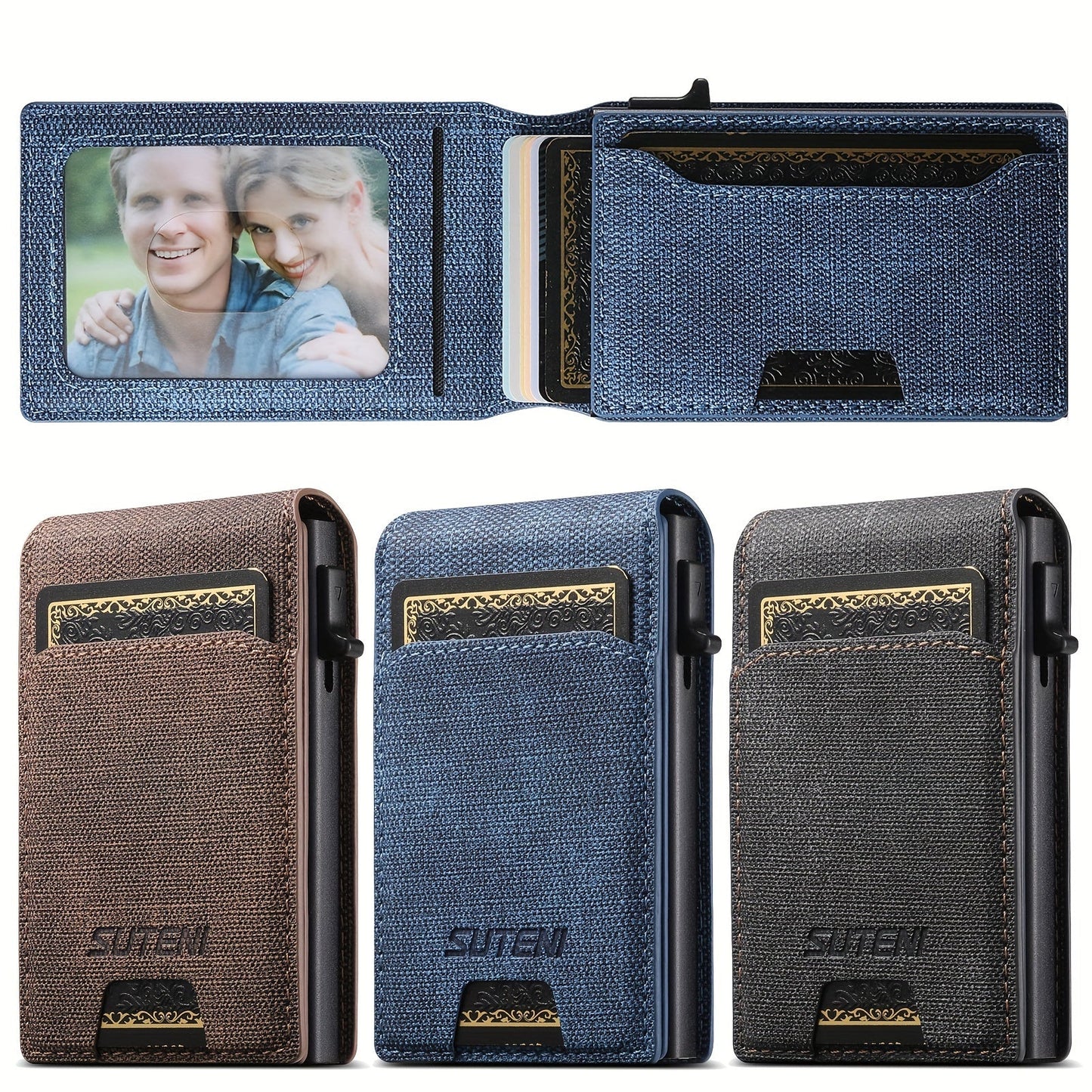 Push-Out Card Holder Wallet, Large Capacity TJR7L4D