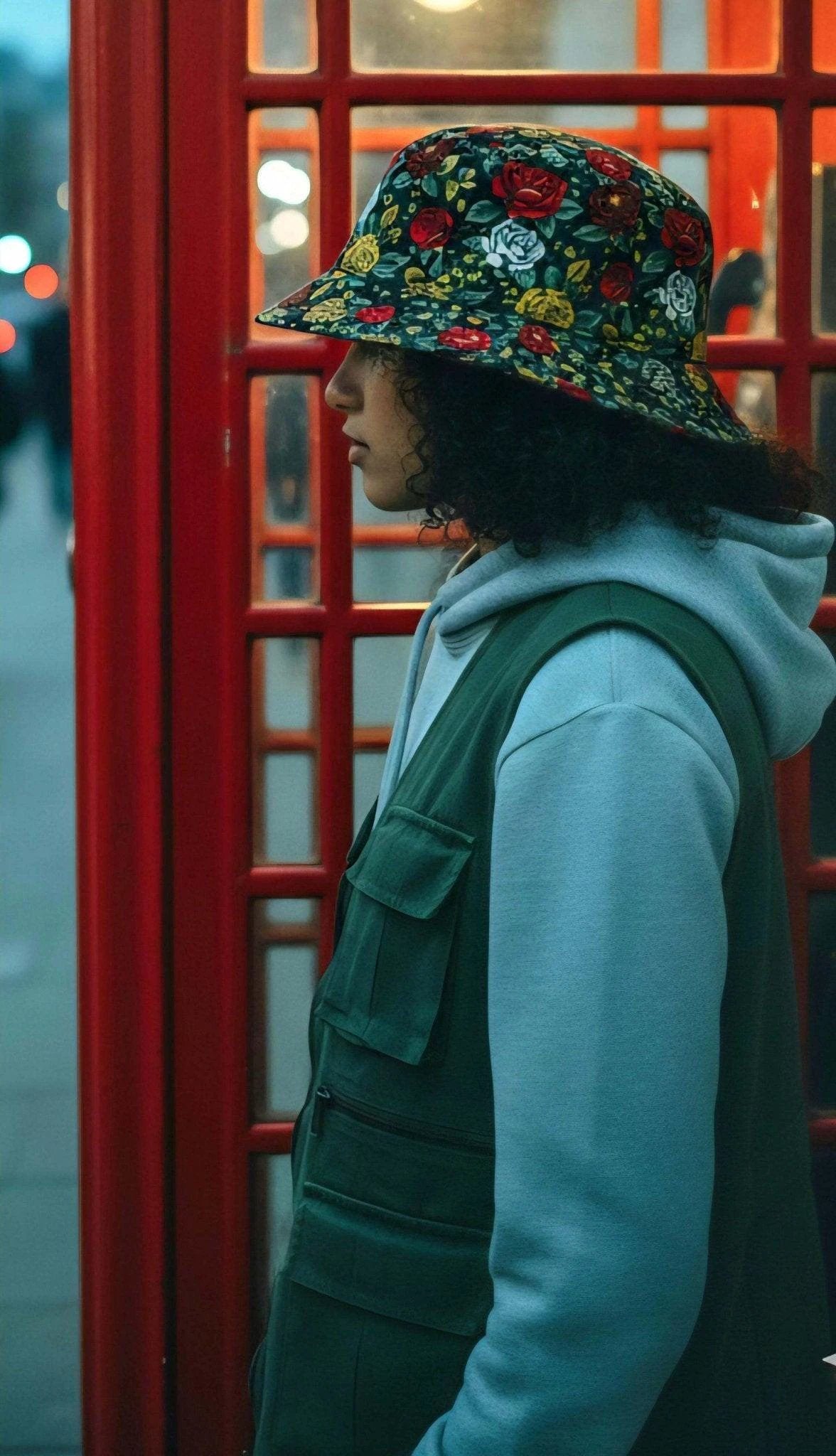 Floral Rose Equestrian Gothic Bucket Hat for Vintage-Inspired Dressers — AOP 100% Polyester, Lush Botanical Sun Hat, Festival Streetwear Statement