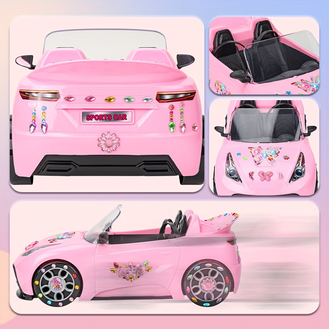 Youngsters' Doll Sports Car Model with DIY Gem Stickers TJR2D6C