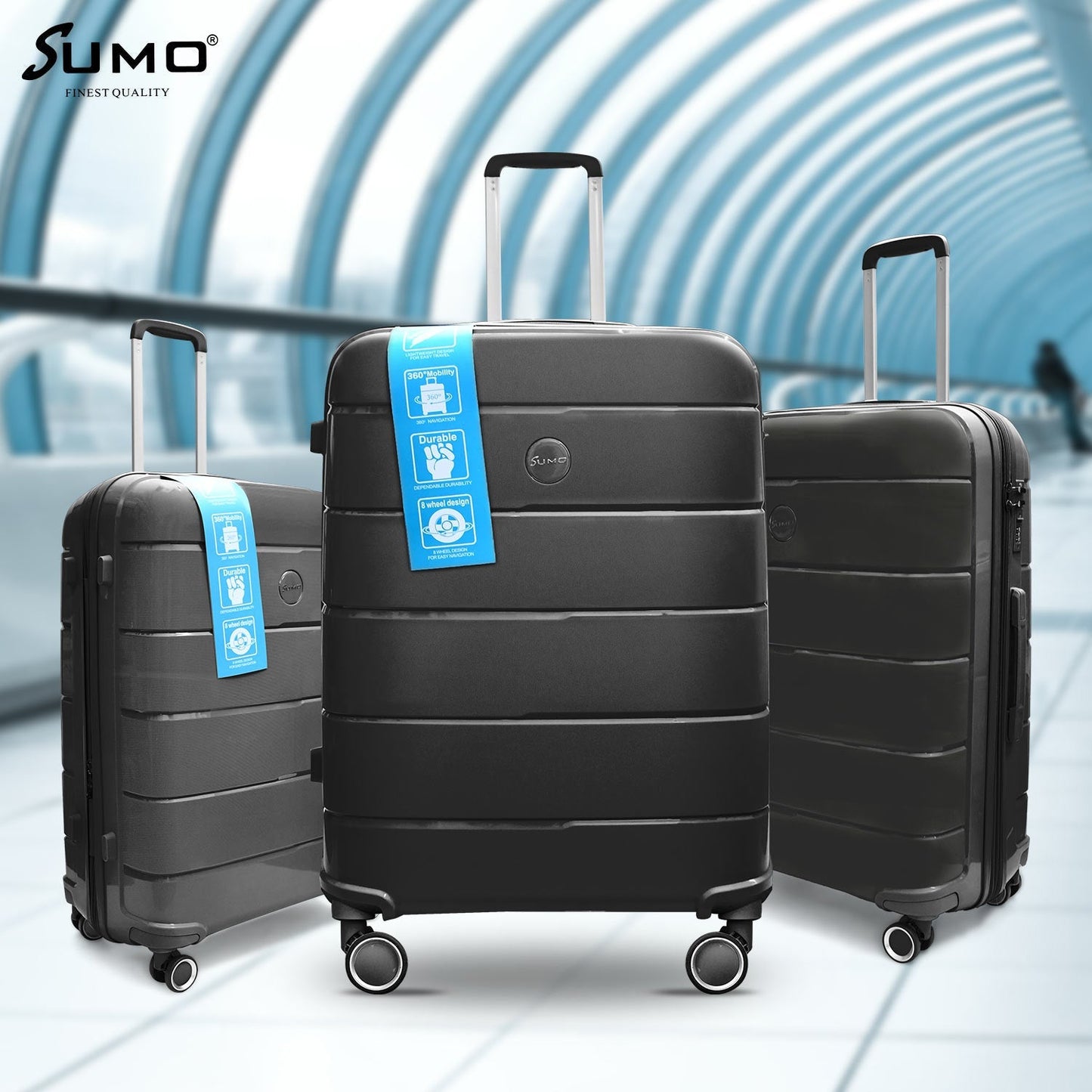 Sumo Fibertech Pp Luggage 3Pc Set (20/24/28")