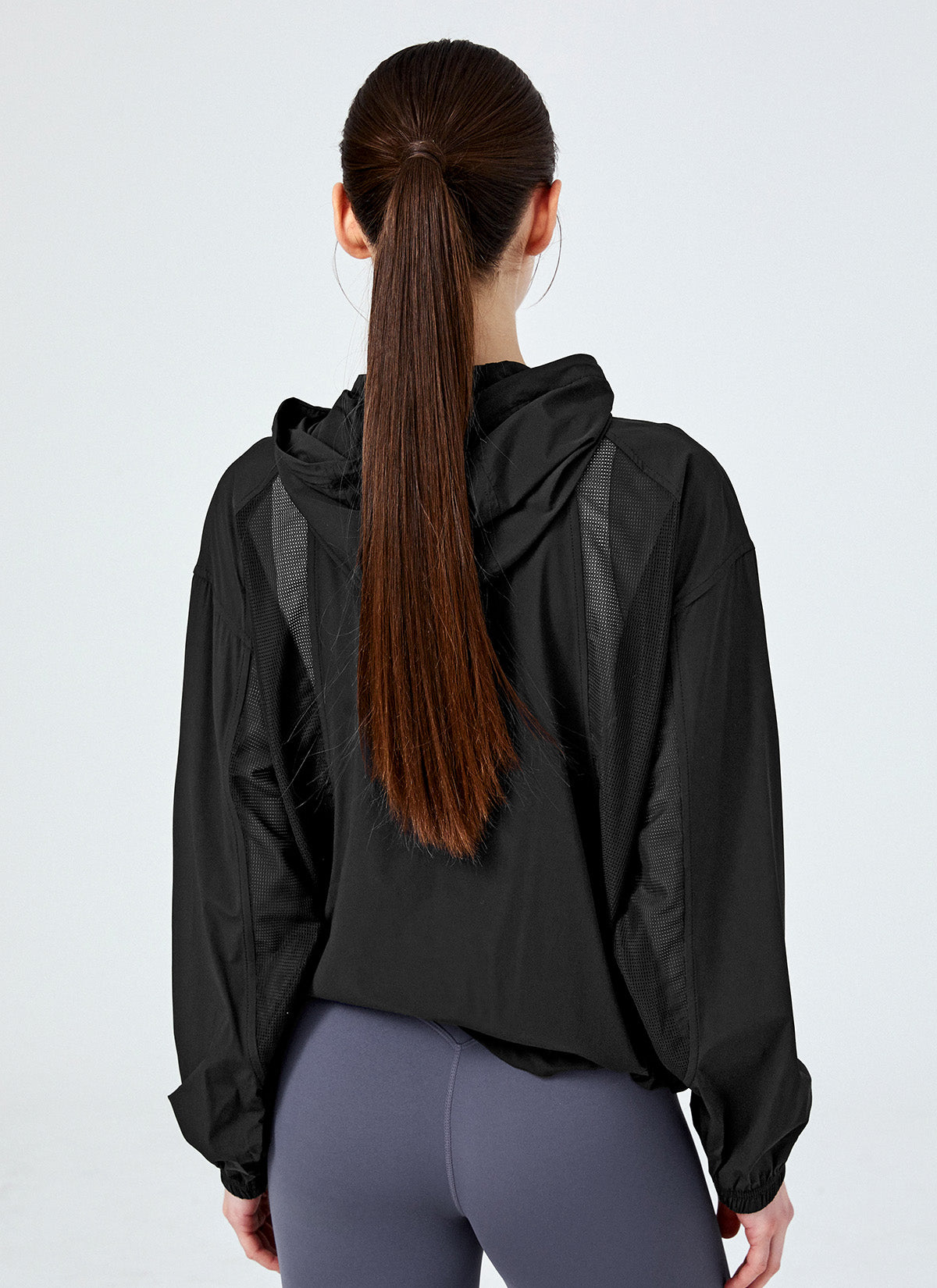 Airy Mesh Hood Crop Windbreaker