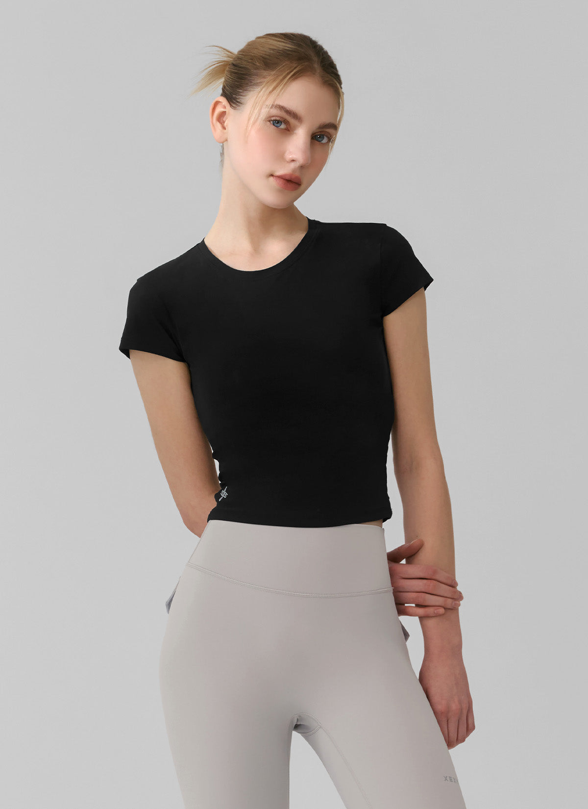 Light Tricot Overlap Short Sleeve