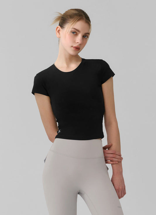 Light Tricot Overlap Short Sleeve