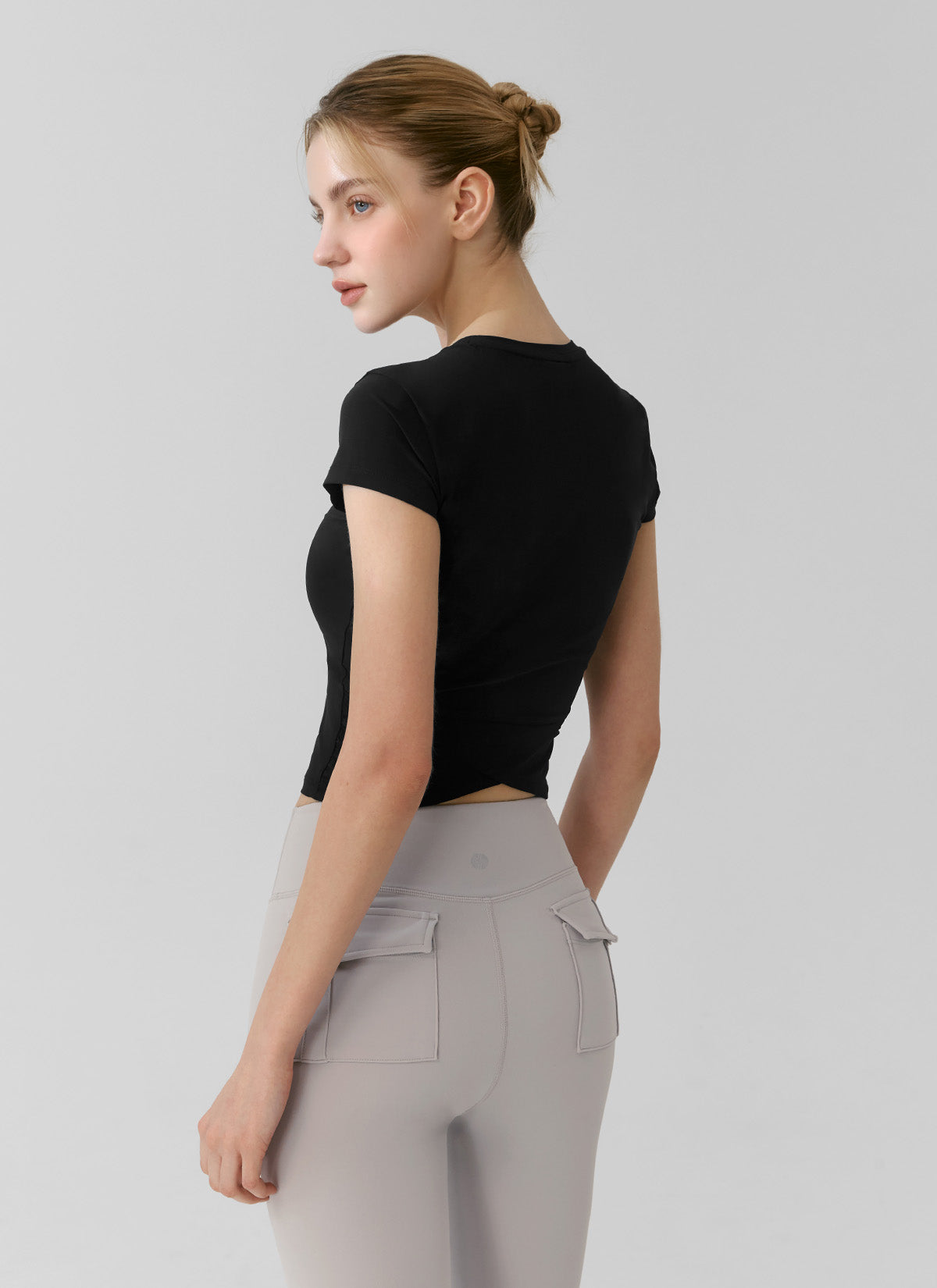 Light Tricot Overlap Short Sleeve
