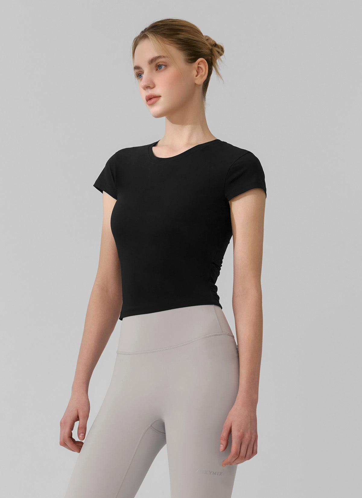 Light Tricot Overlap Short Sleeve