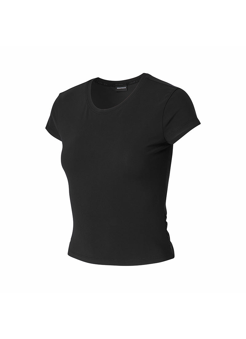 Light Tricot Overlap Short Sleeve