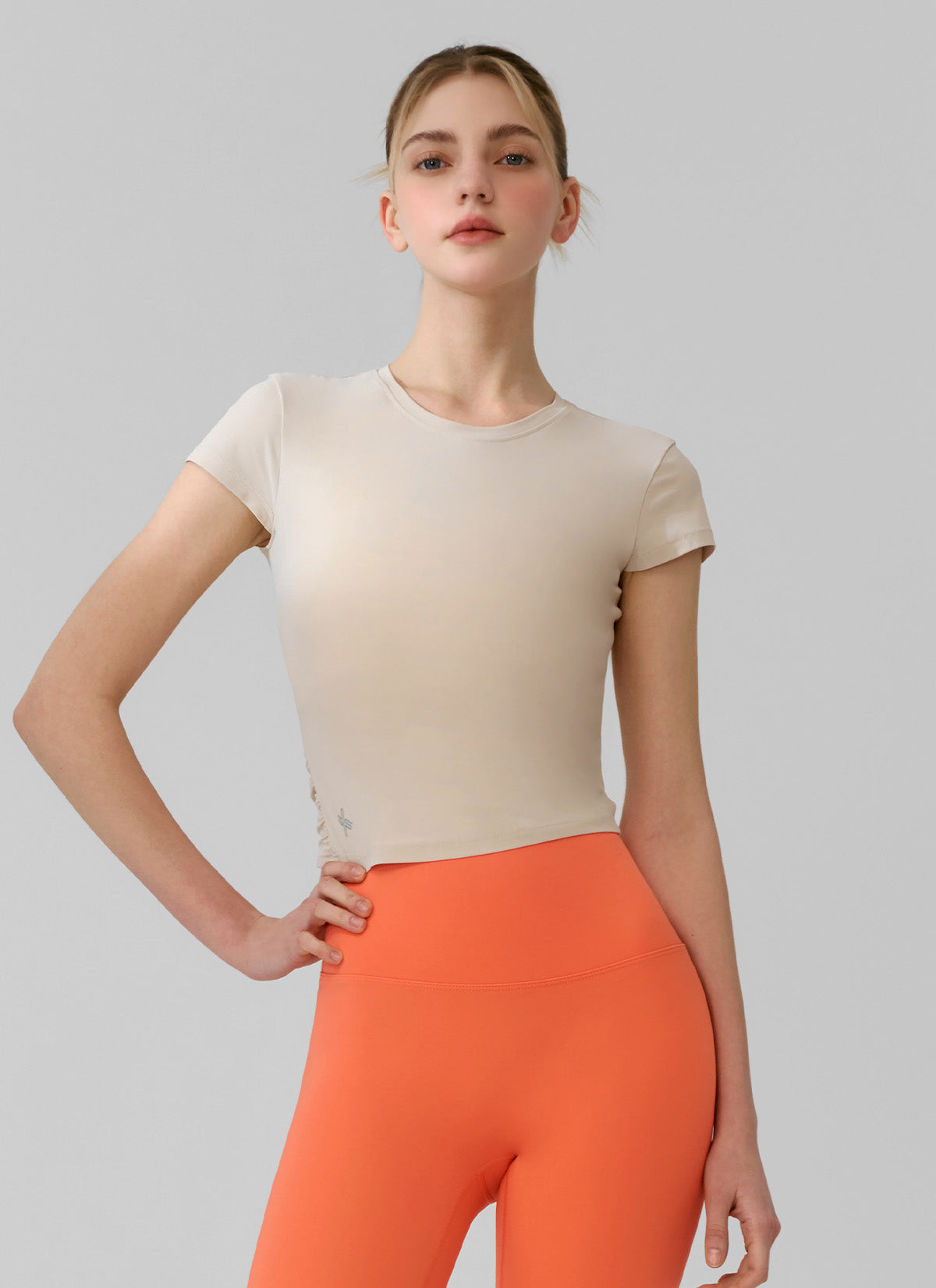 Light Tricot Overlap Short Sleeve