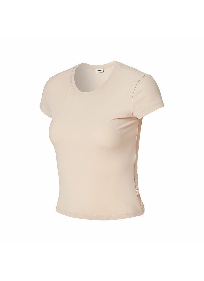 Light Tricot Overlap Short Sleeve