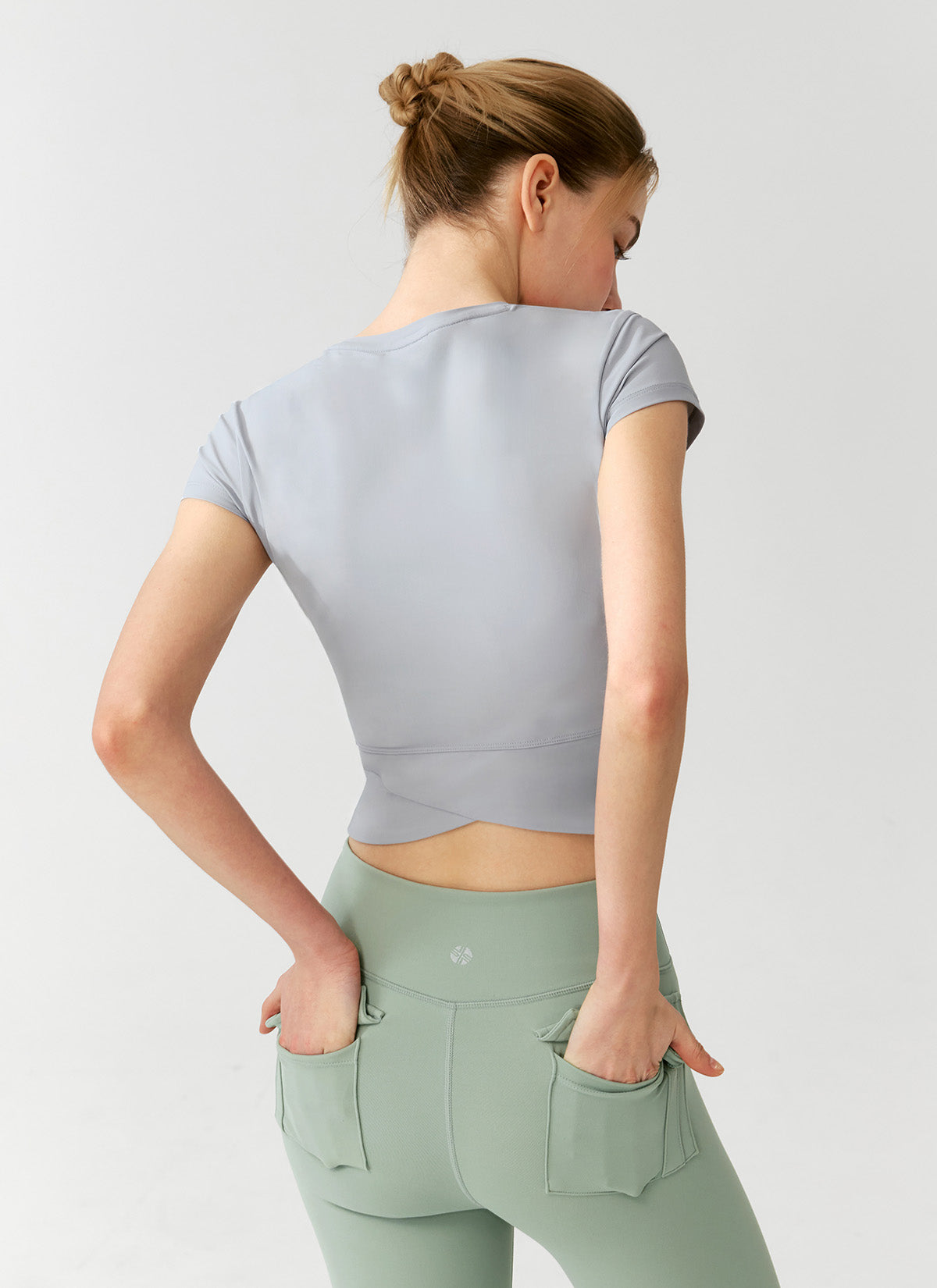 Light Tricot Overlap Short Sleeve