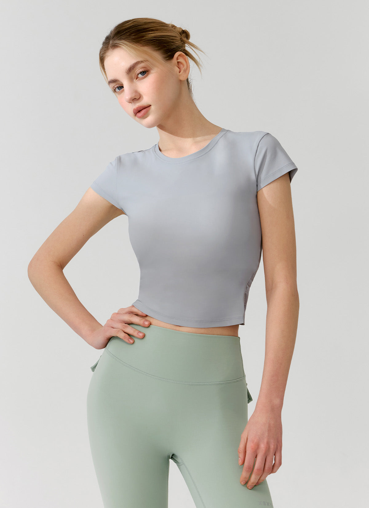 Light Tricot Overlap Short Sleeve