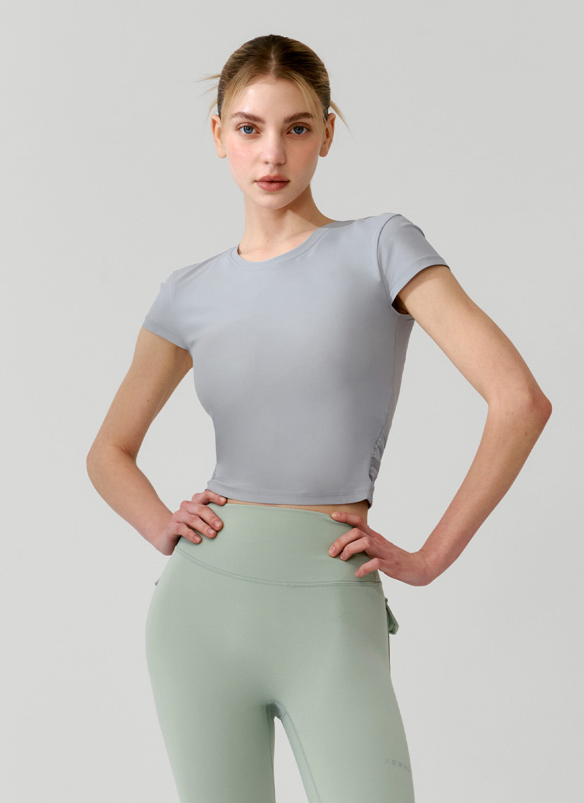 Light Tricot Overlap Short Sleeve